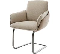 DeLife Chaise-à-Bascule Luan-Flex mit Armlehnen Pied Cantilever Plat grafiete microvelours Couleur Boue