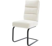 DeLife Chaise-à-Bascule Pela-Flex Pied Cantilever Plat Noir bouclé Doux Beige Resorts ensachés