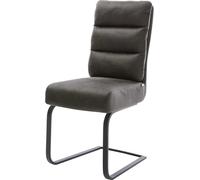DeLife Chaise-à-Bascule Pela-Flex Pied Cantilever Plat Noir microvelours Anthracite Vintage Ressorts ensachés