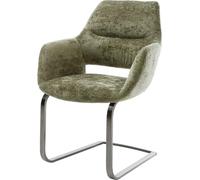 Cantilever Yago-Flex mit Armlehnen chenille olive pied cantilever plat grafiete ressorts ensachés