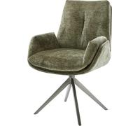 Chaise-pivotante Clea-Flex chenille olive pied croisé large grafiete pivotement sur 360° fonction bascule