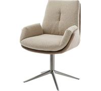 DeLife Chaise-de-Salle-à-Manger Clea-Flex Pied de Chaise 4 Branches grafiete microvelours Couleur Boue pivotement sur 360° Fonction Bascule