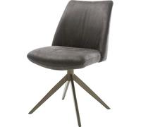 Chaise-pivotante Elso-Flex microvelours anthracite vintage pied croisé large aspect titane pivotement sur 360° fonction bascule ressorts ensachés