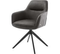 Chaise-pivotante Pejo-Flex microvelours anthracite vintage pied croisé large noir pivotement sur 360° fonction bascule ressorts ensachés