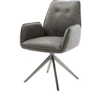 Chaise-pivotante Zoa-Flex microvelours gris antique pied croisé large grafiete pivotement sur 360° fonction bascule ressorts ensachés