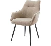 DeLife Chaise-rembourrée Alja-Flex avec accoudoirs 4 Pieds Coniques Noir Tissu Mixte Couleur Boue Ressorts ensachés