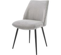 DeLife Chaise-rembourrée Elso-Flex 4 Pieds Coniques Noir côtelé Gris argenté Ressorts ensachés