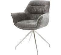 DeLife Chaise-rembourrée Kaira-Flex Pied croisé Conique Acier Inoxydable bouclé Doux Couleur Boue