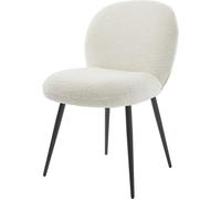 DeLife Chaise-rembourrée Nube-Flex 4 Pieds Coniques Noir bouclé Blanc Ressorts ensachés