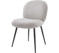 DeLife Chaise-rembourrée Nube-Flex 4 Pieds Coniques Noir côtelé Gris argenté Ressorts ensachés
