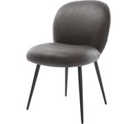 DeLife Chaise-rembourrée Nube-Flex 4 Pieds Coniques Noir microvelours Anthracite Vintage Ressorts ensachés