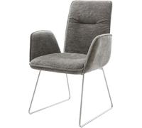 DeLife Chaise-rembourrée Vinja-Flex Pied trapèze Acier Inoxydable bouclé Doux Couleur Boue