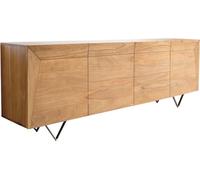 Buffet Kayu 200x40x70 cm acacia naturel 4 portes pied en V