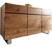 DeLife Commode Live-Edge Acacia Nature 147 cm 3 Portes 3 tiroirs Buffet