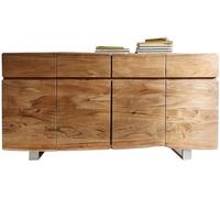 DeLife Commode Live-Edge Acacia Nature 172 cm 4 tiroirs 4 Portes Bordure d'arbre Buffet