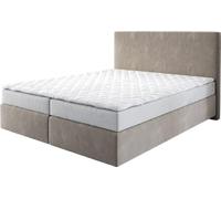 DeLife Lit Dream-Well en Microfibre Beige 160x200 cm avec Matelas et surmatelas
