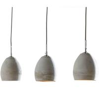 DeLife Plafonnier Cirillo Gris 70x15 cm 3 Abat-Jour Suspension béton