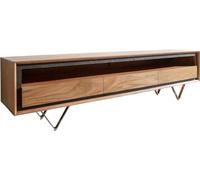 DeLife Plateau-TV Stonegrace Acacia Nature 175 cm 1 Compartiment 3 tiroirs placage en Pierre Buffet Bas à Pieds en V