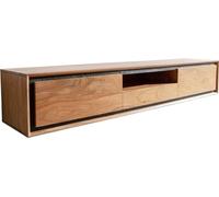 DeLife Plateau-TV Stonegrace Acacia Nature 175 cm 2 Portes 1 Compartiment 1 tiroir placage en Pierre Buffet Bas Flottant