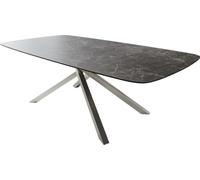 DeLife Table à Manger Edge Boot 260x120 cm Céramique Laminam® Nero Greco