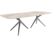 DeLife Table à Manger Edge Boot Céramique Iris FMG Onice Grigio 270x120 Estelar Rond Acier Inoxydable