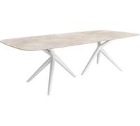 DeLife Table à Manger Edge Boot Céramique Iris FMG Onice Grigio 270x120 Estelar Rond Métal Blanc