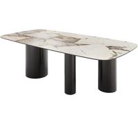 DeLife Table à Manger Edge Boot Céramique Iris FMG Patagonia Lappato 240x120 Troa Acier Inoxydable Graphite