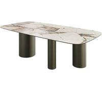 DeLife Table à Manger Edge Boot Céramique Iris FMG Patagonia Lappato 240x120 Troa Métal Finition à Effet Titane
