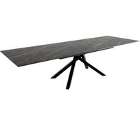 DeLife Table à Manger Edge céramique Laminam®Noir Desir Marron 200-300x100 Cadre croisé rectangulaire Noir Extensible