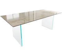 DeLife Table à Manger Edge céramique Laminam® Onice Oro ?200x100 Cadre Glas