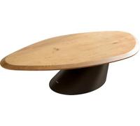 DeLife Table Basse Edge Organique 140x76 cm Chêne Naturel Flow-Edge Conis Métal Noir