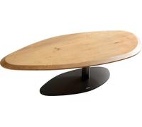 DeLife Table Basse Edge Organique 140x76 cm Chêne Naturel Flow-Edge Vibany Métal Noir