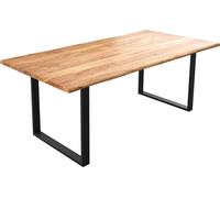 Table-à-manger Edge 200x100 acacia nature métal noir Live-Edge