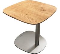 DeLife Table-de-Salon Edge Boot 50x50 cm chêne Naturel Bord Suisse Eleny Acier Inoxydable brossé