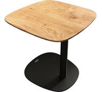 DeLife Table-de-Salon Edge Boot 50x50 cm chêne Naturel Bord Suisse Eleny métal Noir