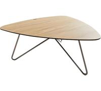 DeLife Table-de-Salon Ekrem céramique Laminam® Sabbia Couleur chêne 88x85 cm piétement croisé Rond Acier Inoxydable
