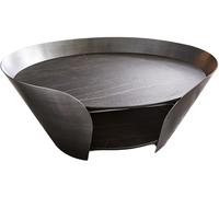 DeLife Table-de-Salon Skafi céramique Laminam® Noir Desir Brun 100x40 cm Argent métallique