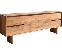 DeLife Table-TV Elandor Acacia Naturel 175 cm 2 Portes 4 tiroirs Pied en Bois meble TV