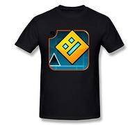 Delifhted Men's Geometry Dash Game Logo T-Shirt Black Tee
