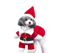 DELIFUR Costumes de Noël pour Animaux de Compagnie Costume de Chien avec Casquette Costume de père Noël Sweats à Capuche pour Chien Costumes de Noël pour Chat Costume de fête Chaud en Hiver(XL)