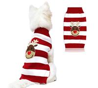 DELIFUR Vacances noël Renne Chandails Chien Chandails année noël Chandail vêtements pour Animaux de Compagnie pour Petit Chien et Chat(Rouge,XL)