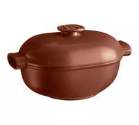 Emile Henry EH149565 Cocotte ovale en céramique 4,5L Delight, compatible induction, 36x24 cm, couleur Sienne