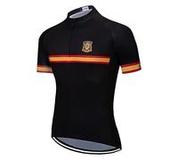 DELIGUO Maillots De Cyclisme Homme - Cyclisme Espagne Maillot Personnalisé Extérieur Veste À Manches Courtes Vélo VTT Course À Séchage Rapide Respirant Espanol Sport Haut D'Été, comme Montré, M