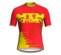 DELIGUO Maillots De Cyclisme Homme - Espagne Été Manches Courtes Cyclisme Hommes Maillot Vélo De Route Sport Vêtements Porter Vélo Chemise VTT Top Couvre Veste Manteau Racer, comme Indiqué, M
