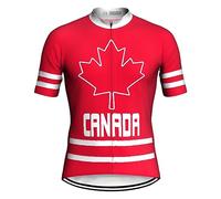 DELIGUO Maillots De Cyclisme Homme - Été Canada Maillot De Cyclisme À Manches Courtes Vélo VTT Chemise Porter des Vêtements Veste Moto Descente Mode Sweat Shirt, comme Indiqué, S