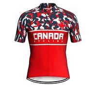 DELIGUO Maillots De Cyclisme Homme - Maillot De Cyclisme pour Homme - Canada Hauts De Vélo D'Été À Manches Courtes, Maillot De Vélo De Montagne Respirant À Séchage Rapide, T-Shirt Entièrement Zippé