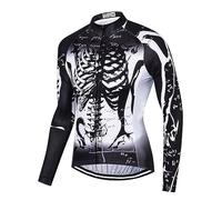 DELIGUO Maillots De Cyclisme Homme - Manteau De Vélo Veste À Manches Longues Cyclisme Top Road VTT Porter Motocross Vêtements Racer Pull Jersey Squelette Sport Chemise, comme Indiqué, XL