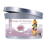 déliktess® - Bougie de massage Végétale 190 ml - 18 parfums au choix - Fabriquée en France (lotus)