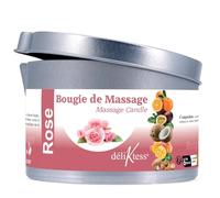 déliktess® - Bougie de massage Végétale 190 ml - 18 parfums au choix - Fabriquée en France (Rose)