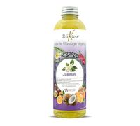 déliktess® - huile de massage végétale 200 ml + 1 bouchon verseur offert - Naturelle & Fabriquée en France - Texture Douce Non Grasse - 19 Parfums au Choix - Qualité Professionnelle (Jasmin)